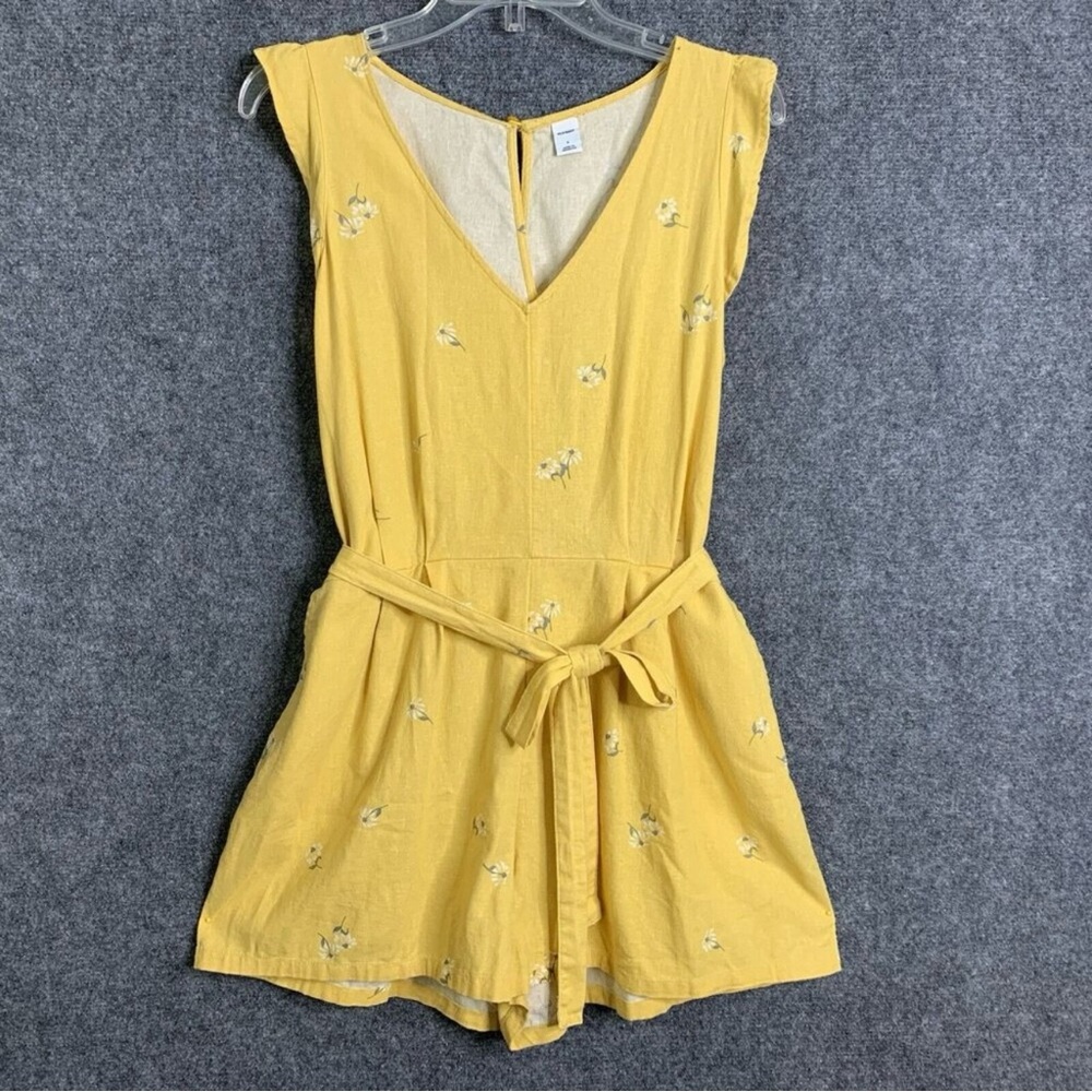 Old Navy Yellow Floral Jumpsuit